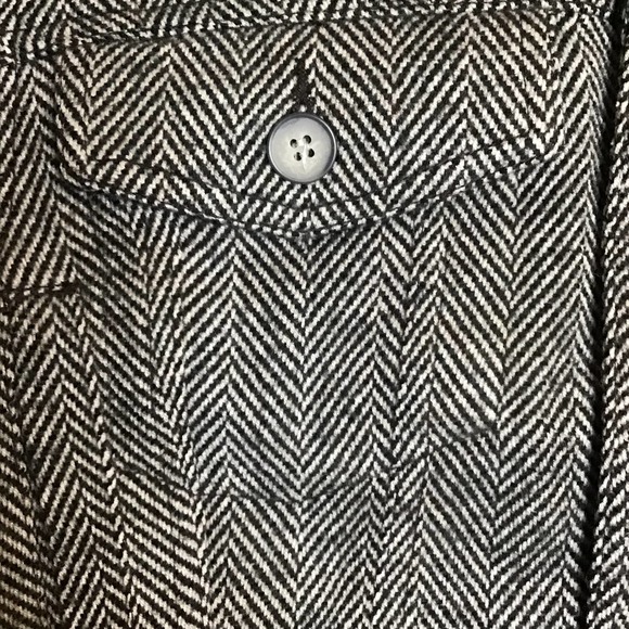 Women Cropped tweed Jacket brown button down collared Sz. Lrg NWT - Picture 7 of 10